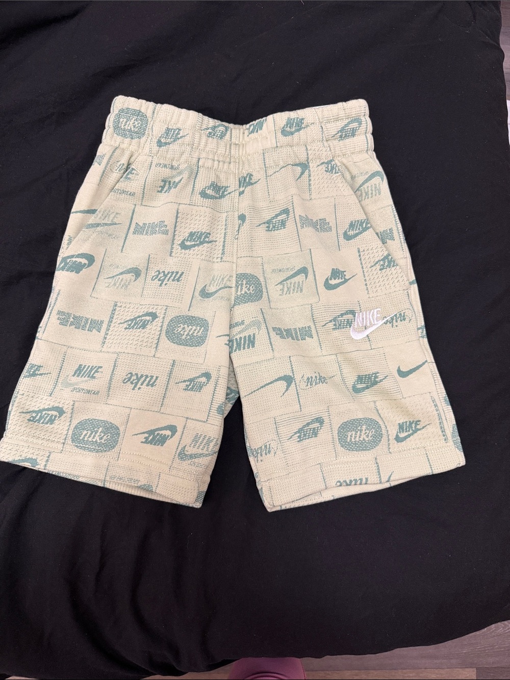 Nike Kids Green Logo-Print Shorts